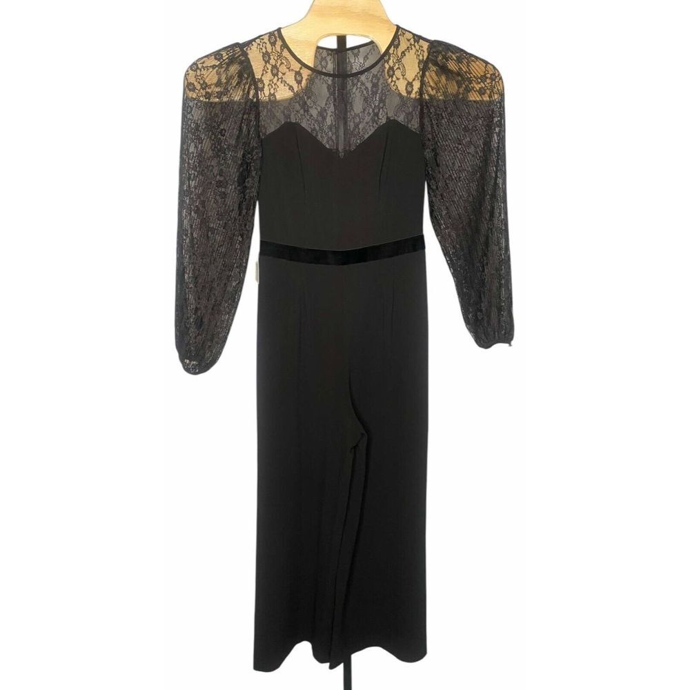 NEW Ali & Jay women's Jumpsuit‎ Sheer Back Zip lace neck/sleeve goth size Medium